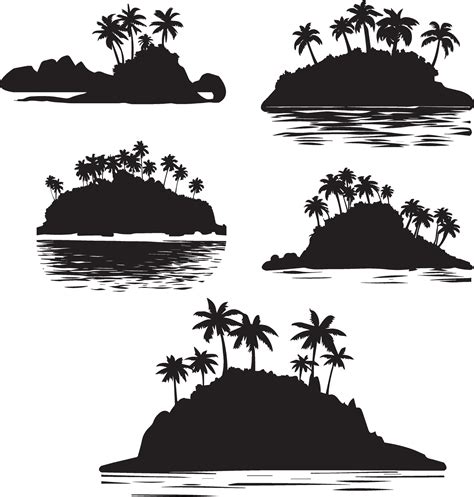 Island icon vector illustration black color set of group 30959275 Vector Art at Vecteezy