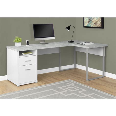 Monarch Specialties 80" Modern Home Office Computer Desk with Drawers, White | eBay