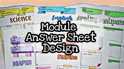 MODULE ANSWER SHEET DESIGN | Pauline's Diary - YouTube