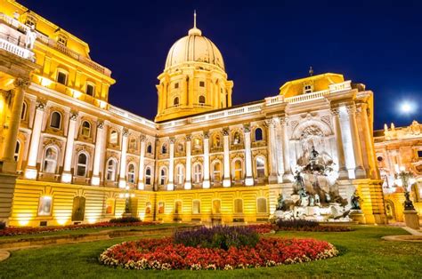 Royal Palace of Buda in Night, Budapest Stock Photo - Image of hill ...