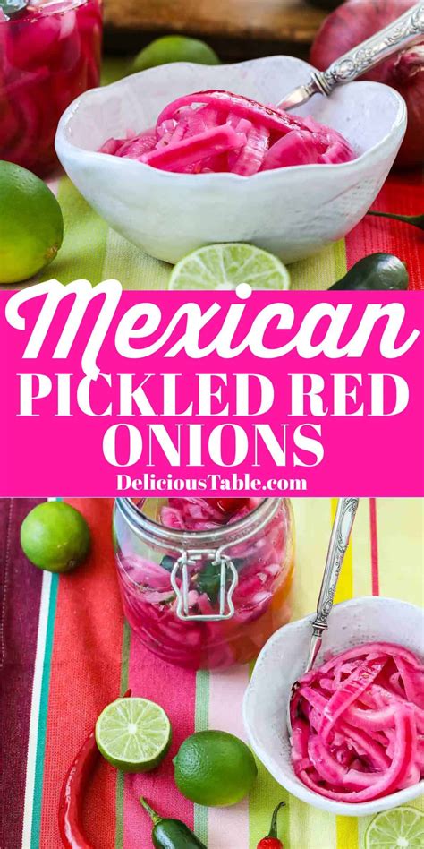 Mexican Pickled Red Onions are quick and easy with no canning. Ready in ...