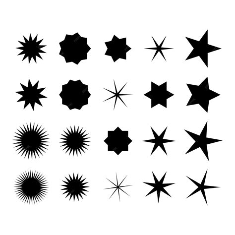 Premium Vector | A set of star shapes with the number 1 on the bottom.