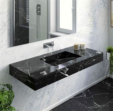 Black Marquina Marble Handwash in 2020 | Bathroom design luxury, Wash basin, Bathroom interior ...