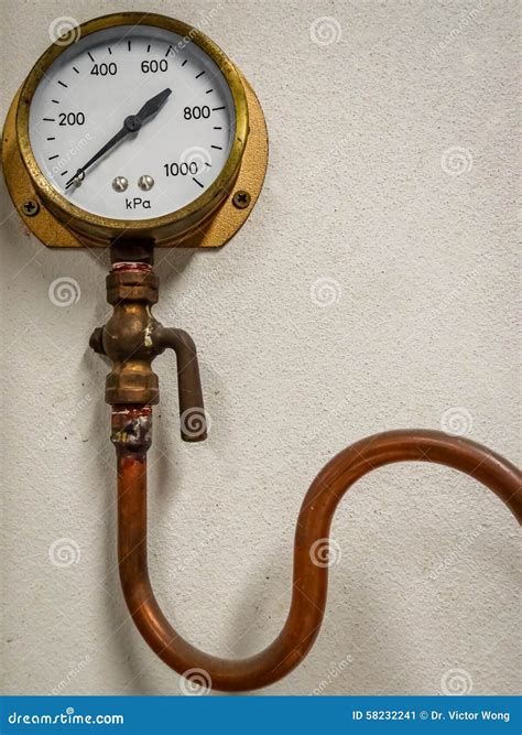 Steam Pressure Gauge Stock Photo - Image: 58232241