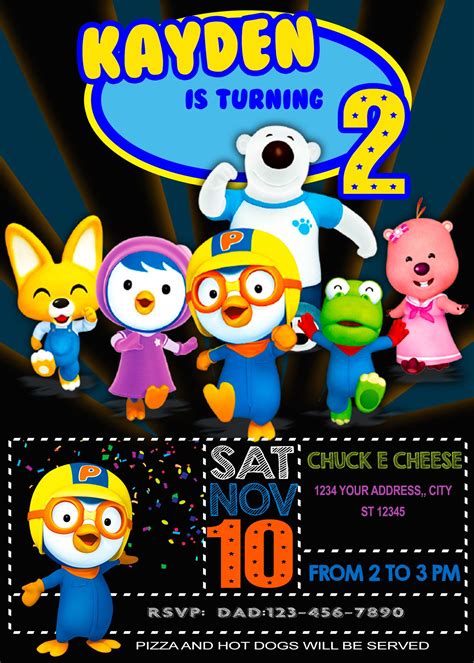 Pororo the Little Penguin Birthday Invitation - oscarsitosroom ...