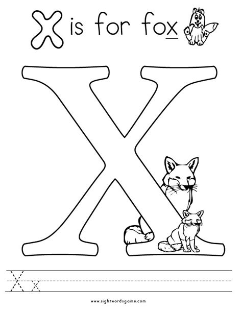 Letter x coloring pages to download and print for free