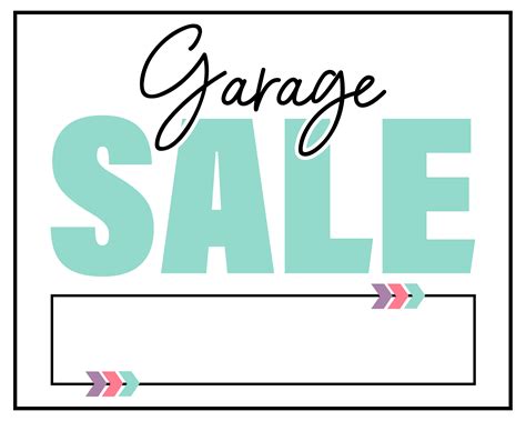 Printable Garage Sale Signs