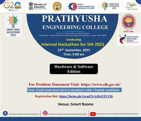 Smart India Hackathon SIH-2023 Internal Hackathon - Prathyusha ...