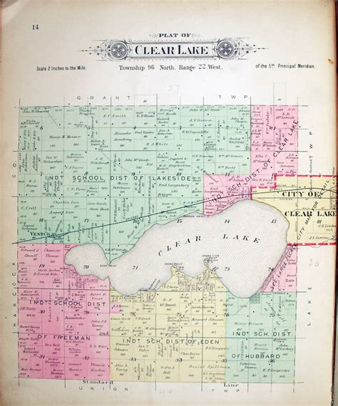 IAGen Web ~ Cerro Gordo County ~ Clear Lake Township 1895 Map