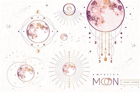 Mystic Moon Graphic Art / Commercial Use INSTANT DOWNLOAD Wumi Studio - Etsy