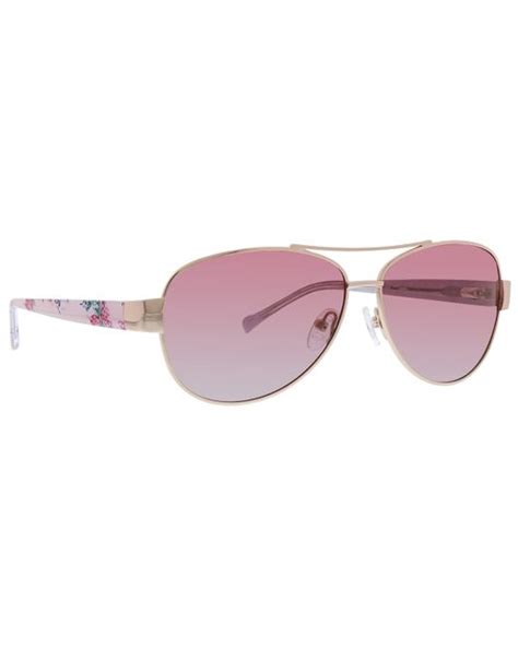 Vera Bradley Blanca Polarized Aviator Sunglasses in Pink | Lyst