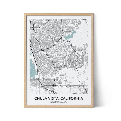 Chula Vista Map Poster - Your City Map Art - Positive Prints