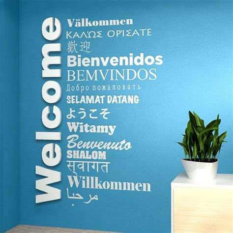 Welcome Sign Multilanguage , for Global Offices, Receptions, Lobbies, Hotels and Entryways SKU ...