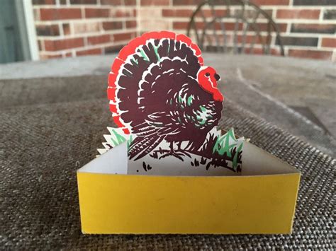 Vintage 1930's Place Card Thanksgiving Turkey Die Cut Candy Container, Nut Cup | Collectibles ...