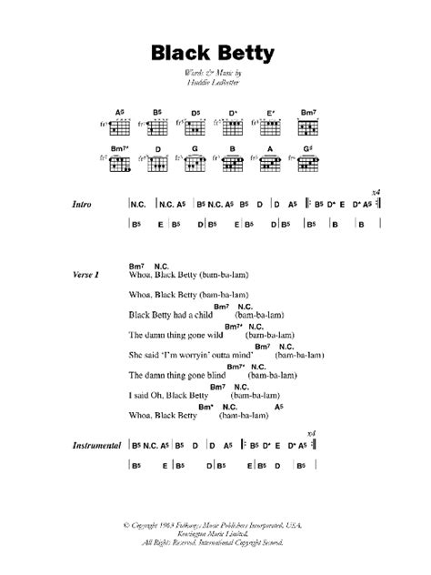 Black Betty by Ram Jam - Guitar Chords/Lyrics - Guitar Instructor