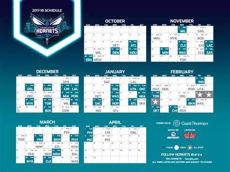 Charlotte Hornets Schedule 2017-18 - Slamdunk Trips