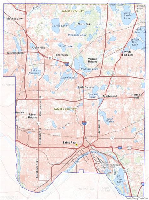 Map of Ramsey County, Minnesota - Thong Thai Real