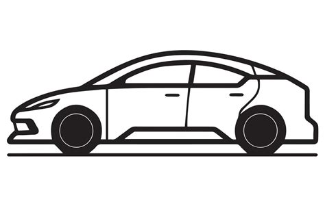 Electric vehicle car Vector icon Outline, Car vector outline drawing ...