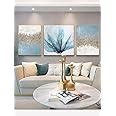 Amazon.com: Large Flower Canvas Wall Art for Living Room Framed Blue ...