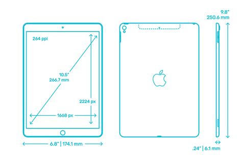 Apple iPad Dimensions & Drawings | Dimensions.com