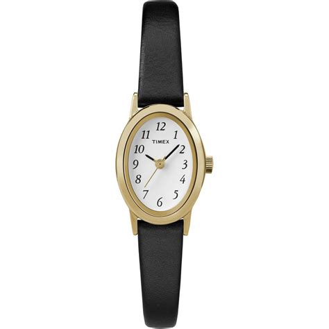 Timex - Timex Women's Cavatina Black Leather Strap Watch - Walmart.com - Walmart.com