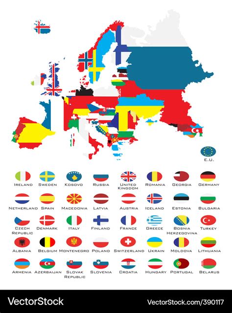 World map and flags Royalty Free Vector Image - VectorStock