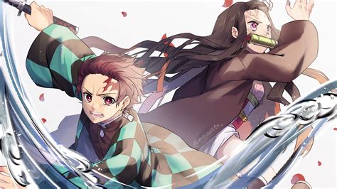 Demon Slayer Nezuko Kamado Tanjirou Kamado With White Background And ...