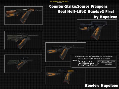 CSS Weapons with Real Half-Life 2 Hands v3.1 Final [Counter-Strike 1.6] [Mods]