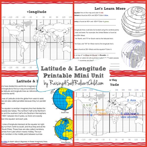 Free Printable Mini Unit Latitude and Longitude for Kids | 6th grade social studies, Social ...