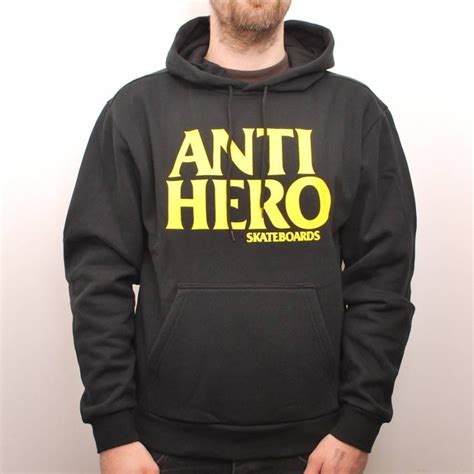 Antihero Skateboards Anti-Hero Black Hero Hooded Top Black/Yellow - Antihero Skateboards from ...