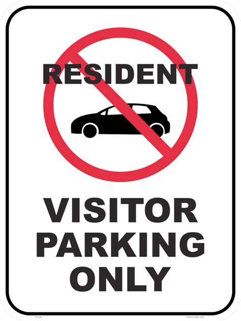 No Resident Parking - Visitor Parking Sign - National Safety Signs