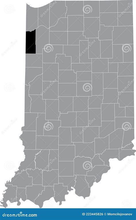 Location Map of the Newton County of Indiana, USA Stock Vector ...