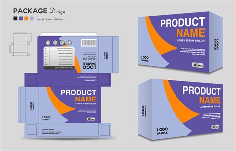 Supplements and Cosmetic box design, Package design template, box outline, Box Packaging design ...