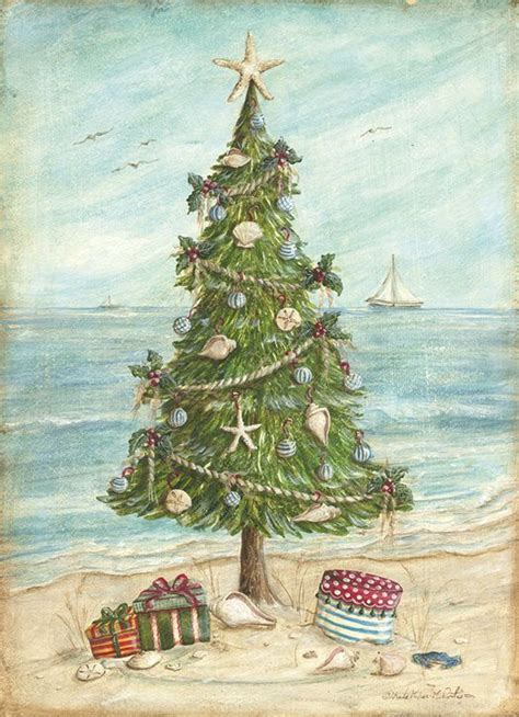 Santa Claus on the Beach Holiday Cards - Coastal Christmas Stationery - California Seashell Co