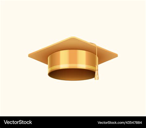 Golden graduation cap college high school Vector Image