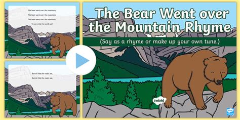 The Bear Went over the Mountain Rhyme PowerPoint - Twinkl