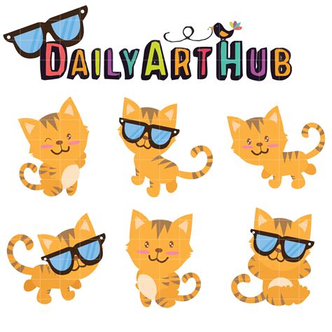 Cool Cat Clip Art Set – Daily Art Hub // Graphics, Alphabets & SVG