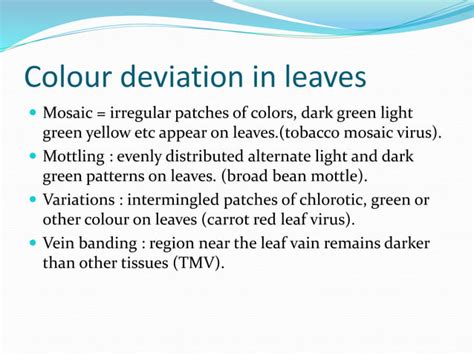 Symptoms of plant viruses