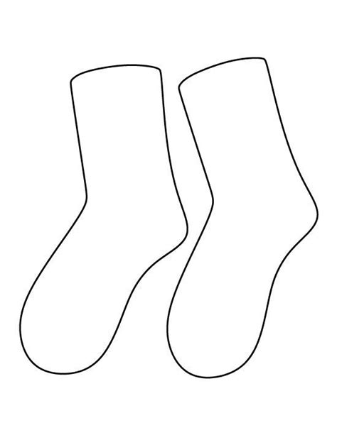 Socks pattern. Use the printable outline for crafts, creating stencils, scrapbooking, and more ...