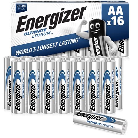 Energizer AA Batteries, Ultimate Lithium, 16 Pack, Double A Battery ...