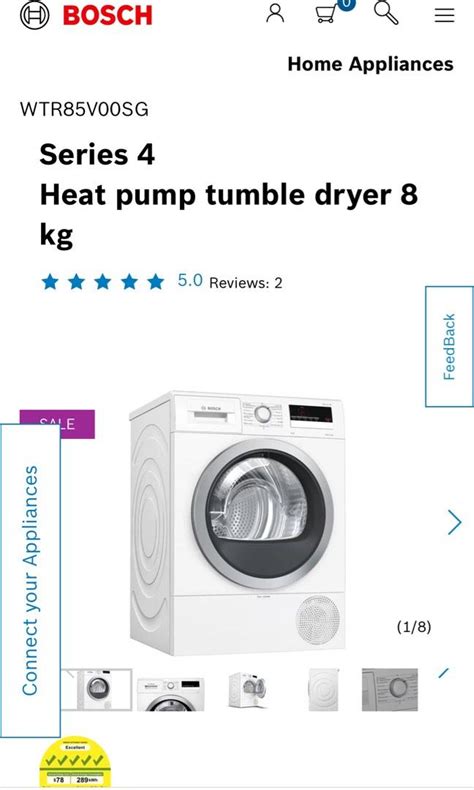 Bosch tumble dryer, TV & Home Appliances, Washing Machines and Dryers on Carousell