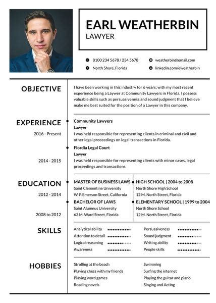 Free Basic Lawyer Resume CV Template in Photoshop (PSD), Illustrator ( - CreativeBooster