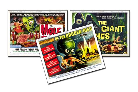 Vintage Science Fiction Horror Movie Posters Retro 1950's Sci Fi ...