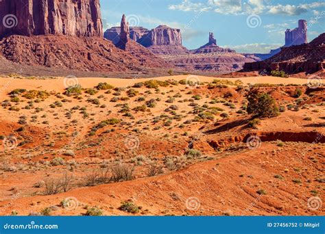 Arid Desert Landscape in Monument Valley Stock Photo - Image of tourism ...