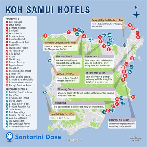 KOH SAMUI HOTEL MAP - Best Beaches, Resorts, & Places to Stay