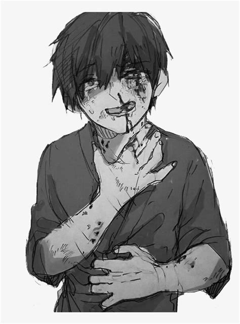 Anime Animeboy Sad Pain Edgy Gore Scary Idk Emo - Anime Poor Little Boy - 1024x1024 PNG Download ...
