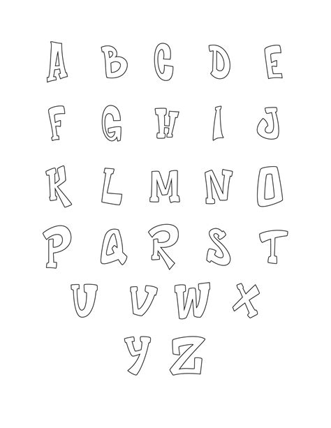 Printable Graffiti Bubble Letters Alphabet