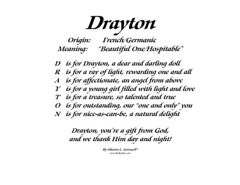 Meaning of Drayton - LindseyBoo