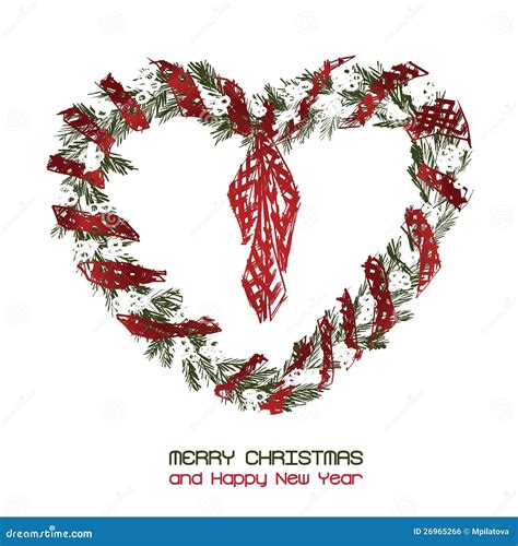 Christmas wreath heart stock vector. Illustration of object - 26965266