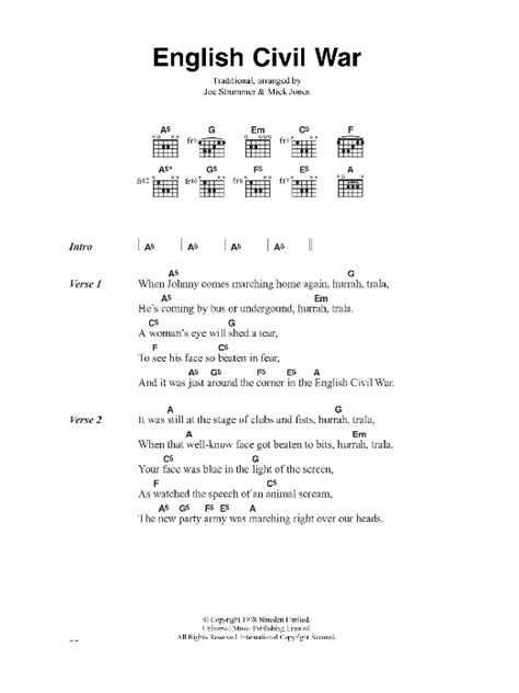 English Civil War by The Clash - Guitar Chords/Lyrics - Guitar Instructor